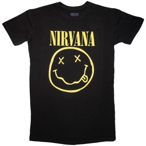 Nirvana - Yellow Happy Face Lady Bl T-Shirt Dress ryhmässä MERCHANDISE / T-paita / Nyheter / Pop-Rock @ Bengans Skivbutik AB (5587393r)