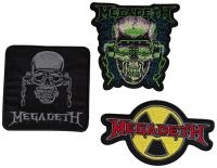 Megadeth - Patch 3 Set (Logo, Vic Rattle Head) ryhmässä MERCHANDISE / Accessoarer / Kommande / Hårdrock @ Bengans Skivbutik AB (5588098)