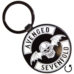 Avenged Sevenfold  - Deathbat Crest Double-Sided Keychain ryhmässä MERCHANDISE / Merch / Nyheter / Pop-Rock @ Bengans Skivbutik AB (5589209)