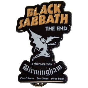 Black Sabbath - The End Pin Badge ryhmässä MERCHANDISE / Merch / Nyheter / Hårdrock @ Bengans Skivbutik AB (5589218)