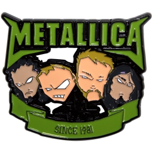 Metallica - Since 1981 Heads Pin Badge ryhmässä MERCHANDISE / Merch / Nyheter / Hårdrock @ Bengans Skivbutik AB (5589267)