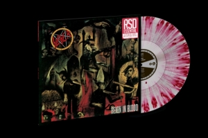 Slayer - Split Seams/Vikt Hörn Reign In Blood (Clear W/Red Splatter) ryhmässä VINYYLI / Hårdrock @ Bengans Skivbutik AB (5589431)