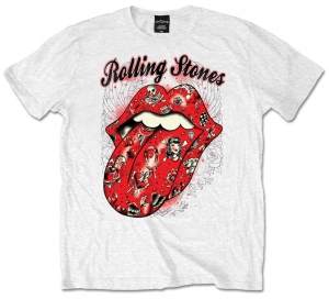 R: Rolling Stones Tattoo Flash White Mens T Shirt ryhmässä Minishops / Rolling Stones @ Bengans Skivbutik AB (V-2628374)