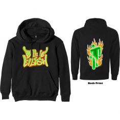 Billie Eilish - Unisex Pullover Hoodie Black - Airbrush Flames Blohsh (Back Print)