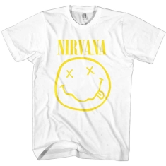 Nirvana - Yellow Happy Face White T-Shirt