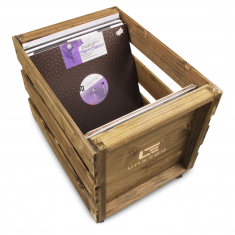 VinylLisätarvikkeet - LP WOOD CRATE med hjul - Vinyl Storage