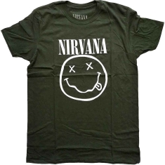 Nirvana - White Happy Face Uni Green