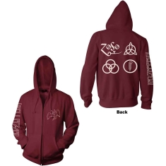 Led Zeppelin - Symbols Uni Maroon Zip Hoodie