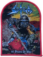 Sodom - Patch 40 Years At War Red Border (1