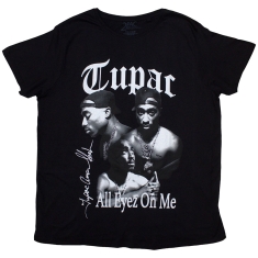 Tupac - All Eyez B&W Uni Bl T-Shirt