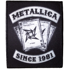 Metallica - 30Th Anniversary Playing Card Printed Patch