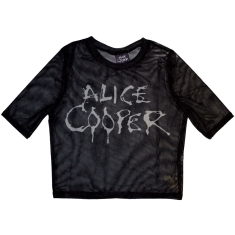 Alice Cooper - Dripping Logo Lady Bl Mesh Crop Top