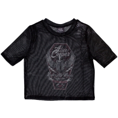 Alice Cooper - Under My Wheels Lady Bl Mesh Crop Top