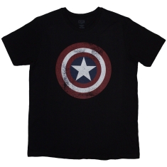 Marvel  - Captain America Distress Shield Uni Bl T-Shirt