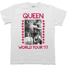 Queen - World Tour 77 Uni Wht T-Shirt