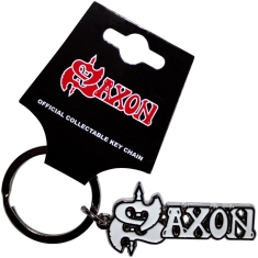 Saxon - White Logo Keychain