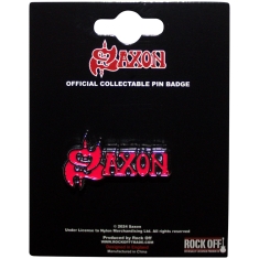 Saxon - Red Logo Pin Badge