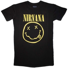 Nirvana - Yellow Happy Face Lady Bl T-Shirt Dress